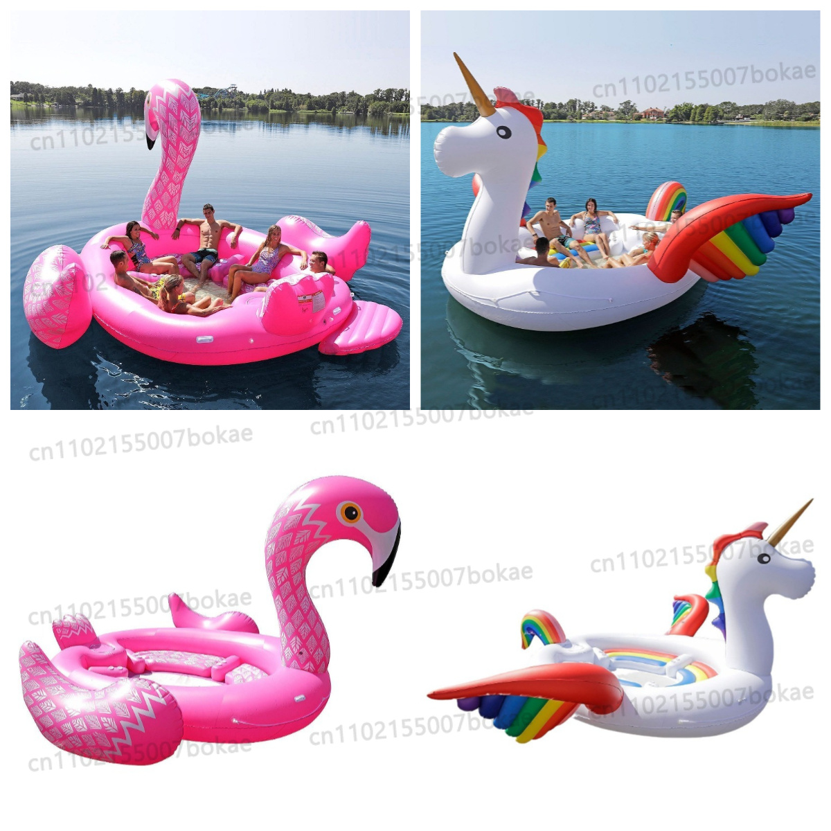 Pool Lounger Inflatable - Inflatable floating bed giant unicorn 4-person
