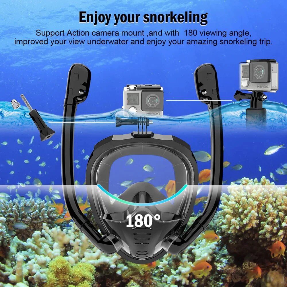 Full Face Snorkel Mask 180°Pan - Snorkel Mask Full Face review and price