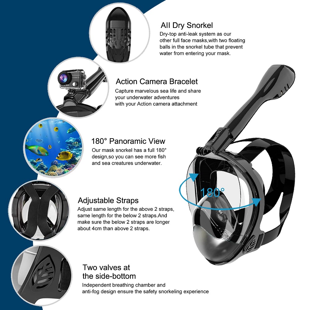 Full Face Snorkel Mask Diving  - Snorkel Mask Full Face review and price