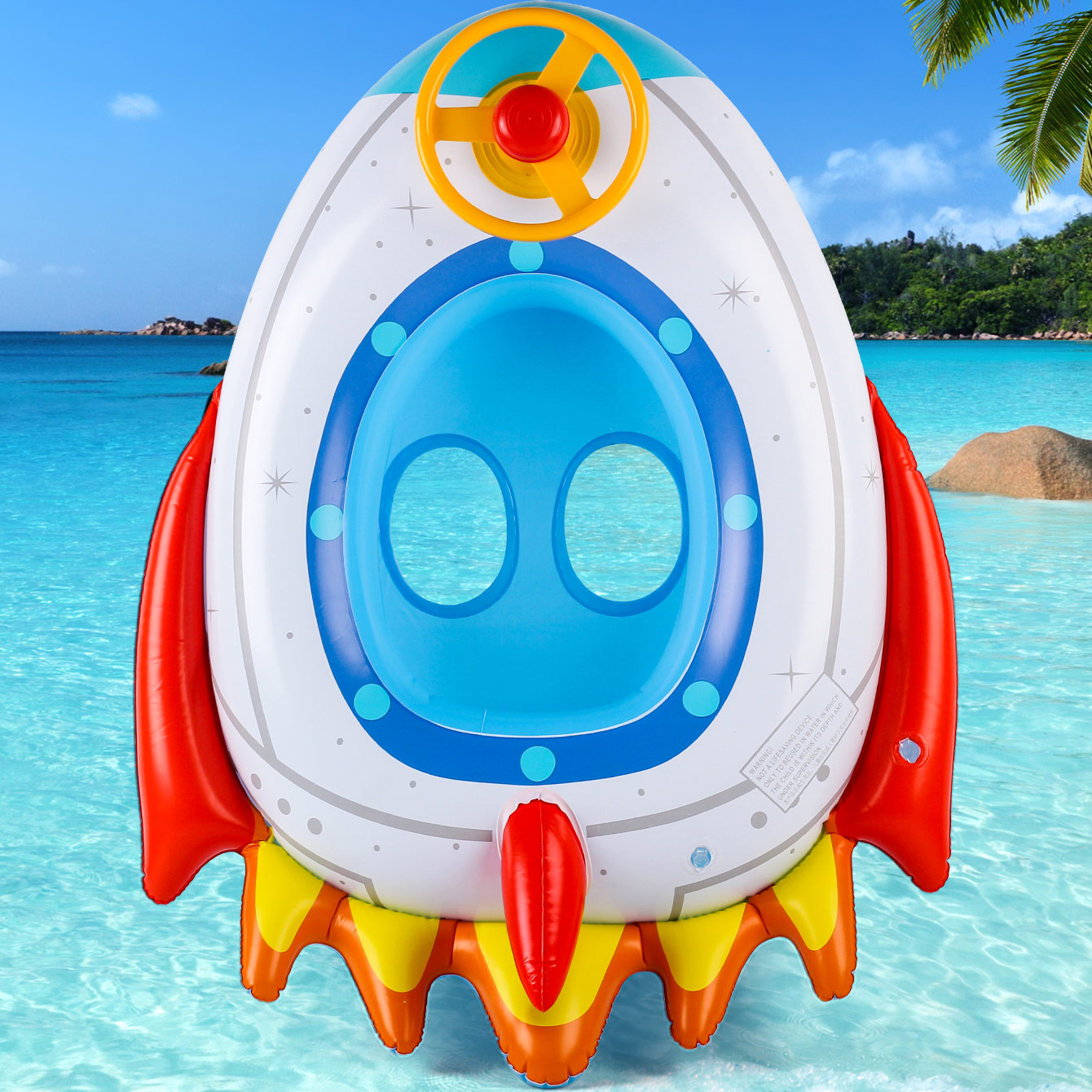 1PC Rocket-shaped Thickened In - Pool Float Ring Inflatable review and price
