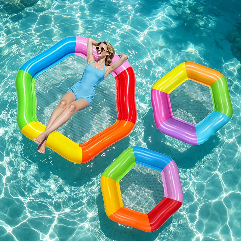 New Hexagon Colorful Inflatabl - Pool Lounger Inflatable review and price