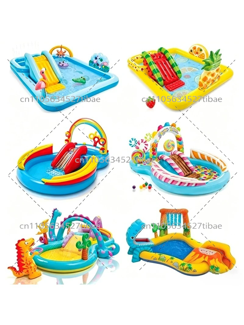 Inflatable Rainbow Kids Pool w - Water Slide Inflatable review and price