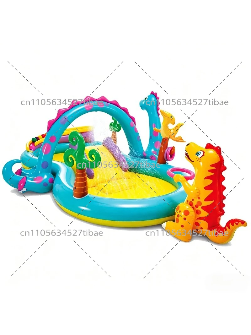Inflatable Rainbow Kids Pool w - Water Slide Inflatable review and price