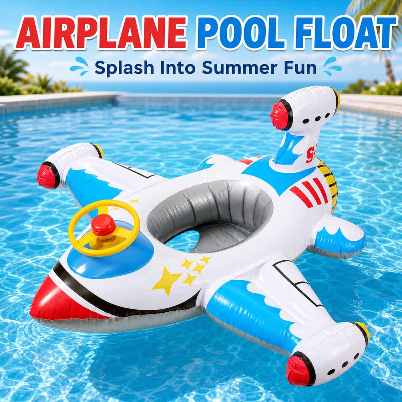 1PC Airplane Swimming Float In - Pool Float Ring Inflatable review and price