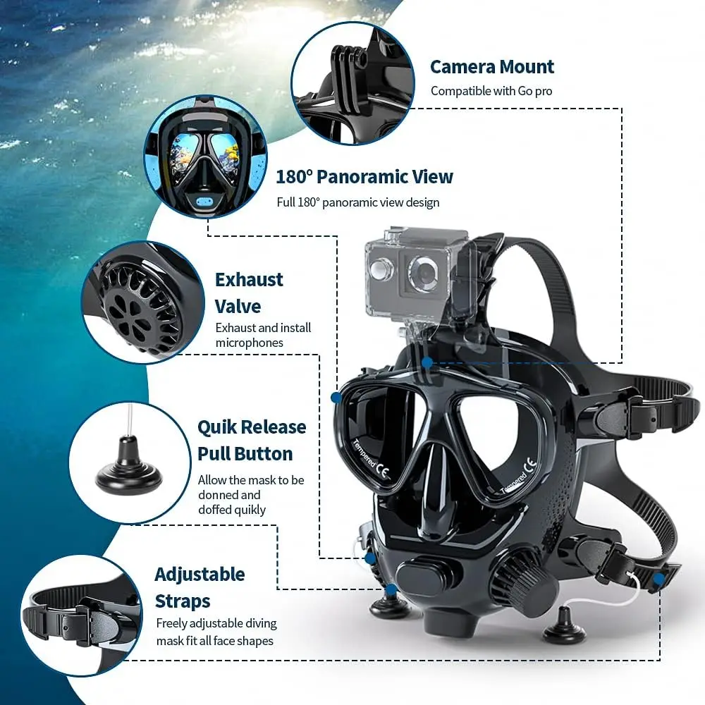 TRIMIX Full Face Diving Mask w - Snorkel Mask Full Face review and price