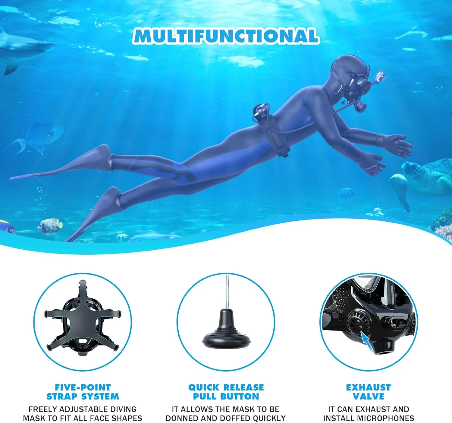 TRIMIX Full Face Diving Mask w - Snorkel Mask Full Face review and price