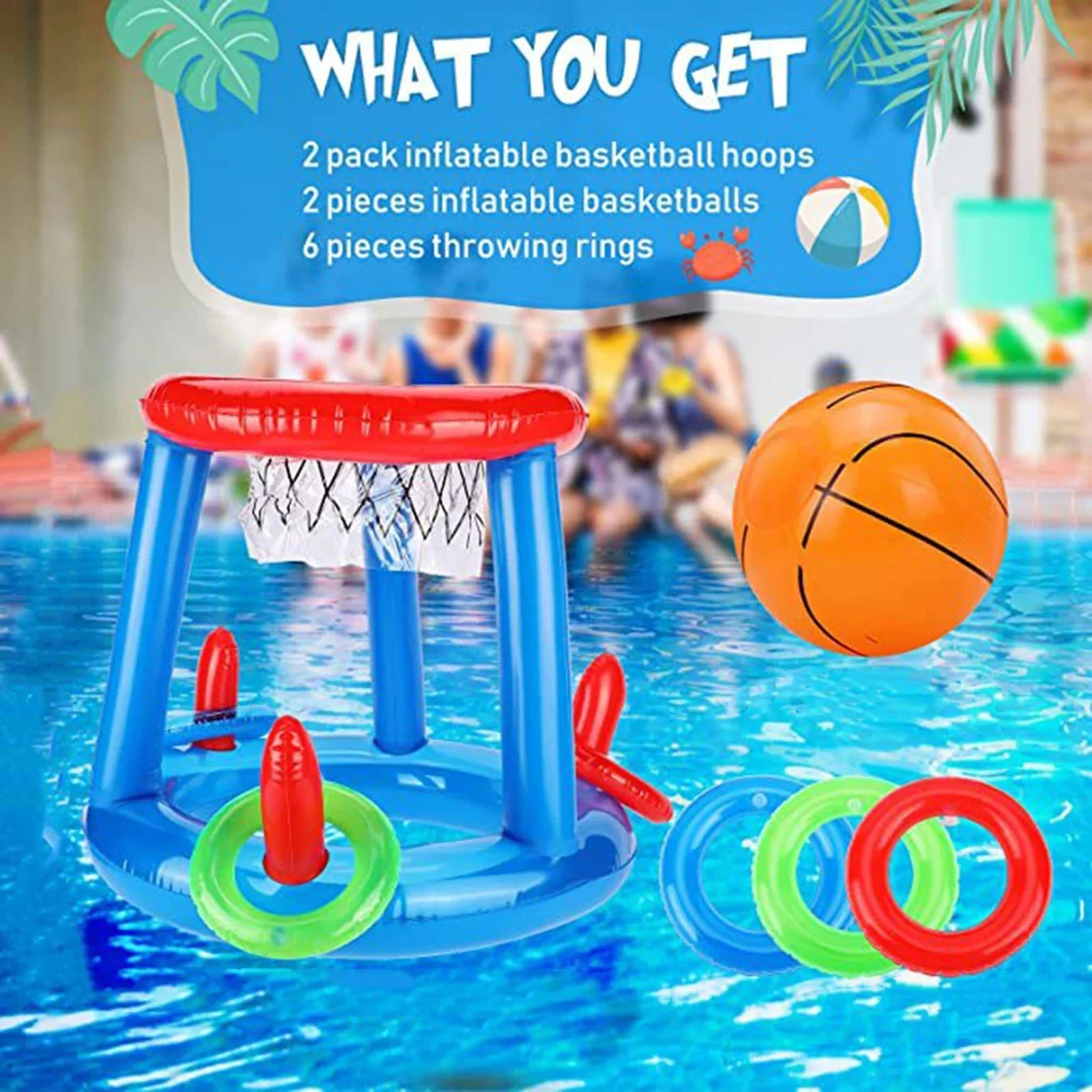Inflatable Basketball Hoop & C - Pool Float Ring Inflatable review and price