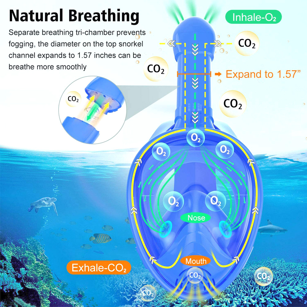 Kids Full Face Snorkel Mask Di - Snorkel Mask Full Face review and price