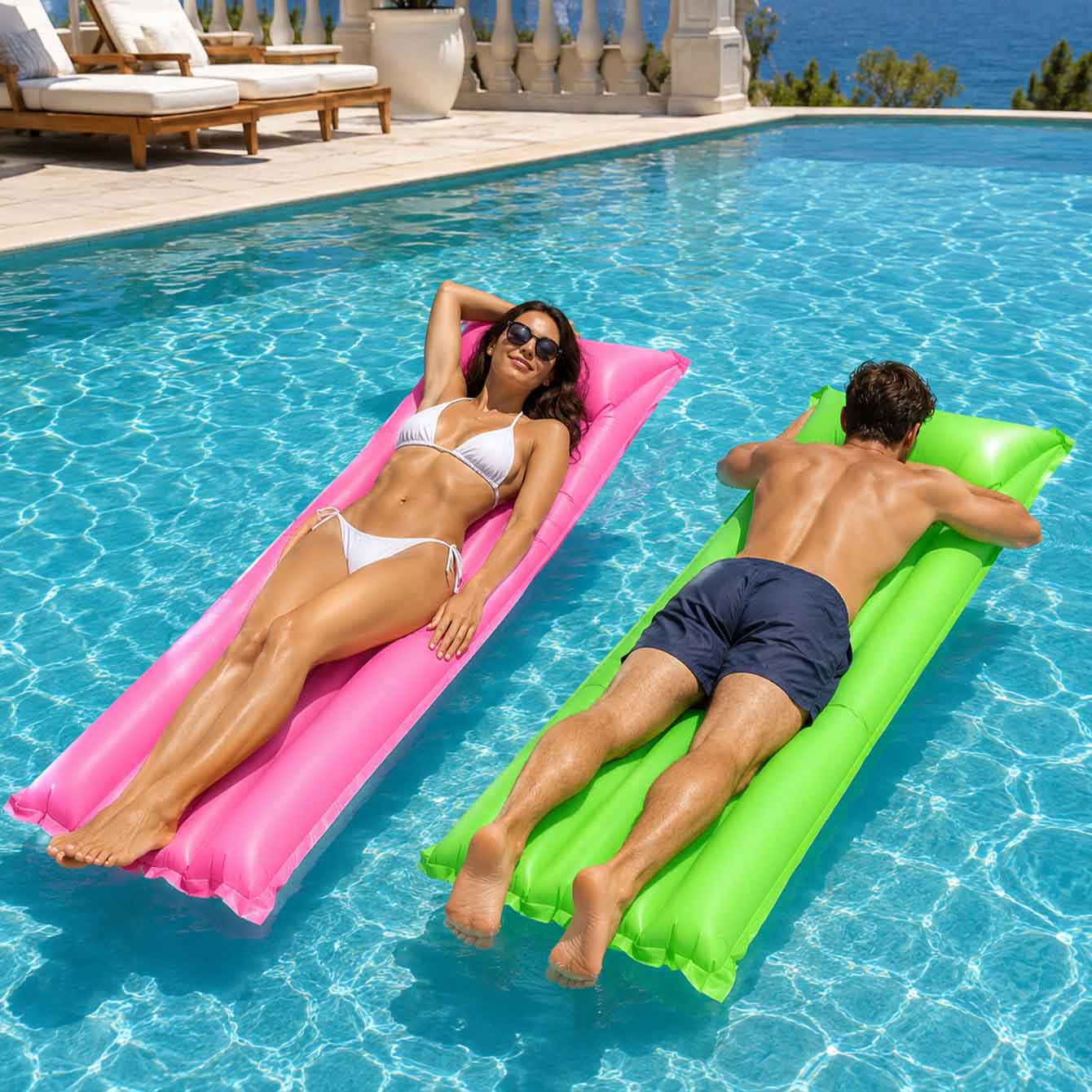 1PC Pool Float Bed Inflatable  - Pool Float Ring Inflatable review and price