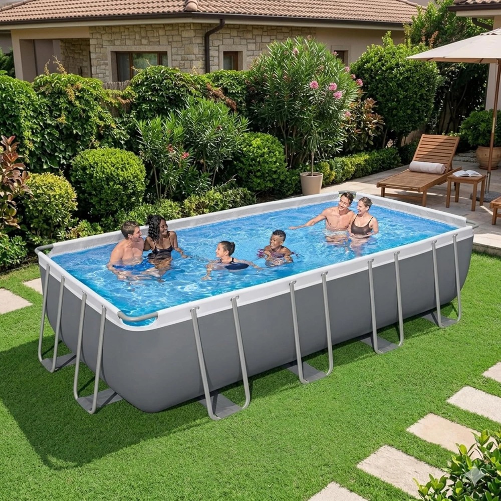 Rectangular Metal Frame Above  - Pool Ladder Above Ground review and price